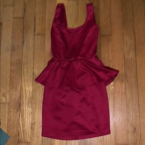 Red body con dress